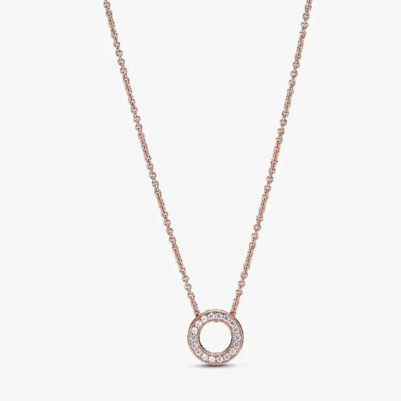 Pandora Logo Pavé Circle Collier Necklace - Picture 3 of 11